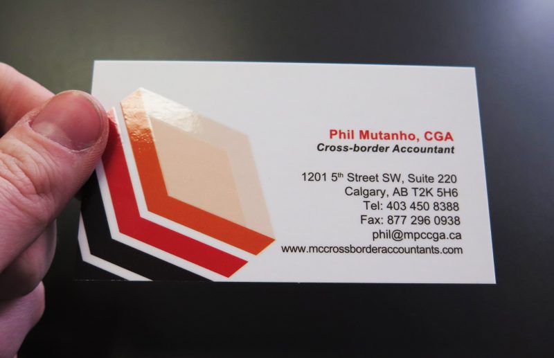Spot UV Custom Business Cards Calgary