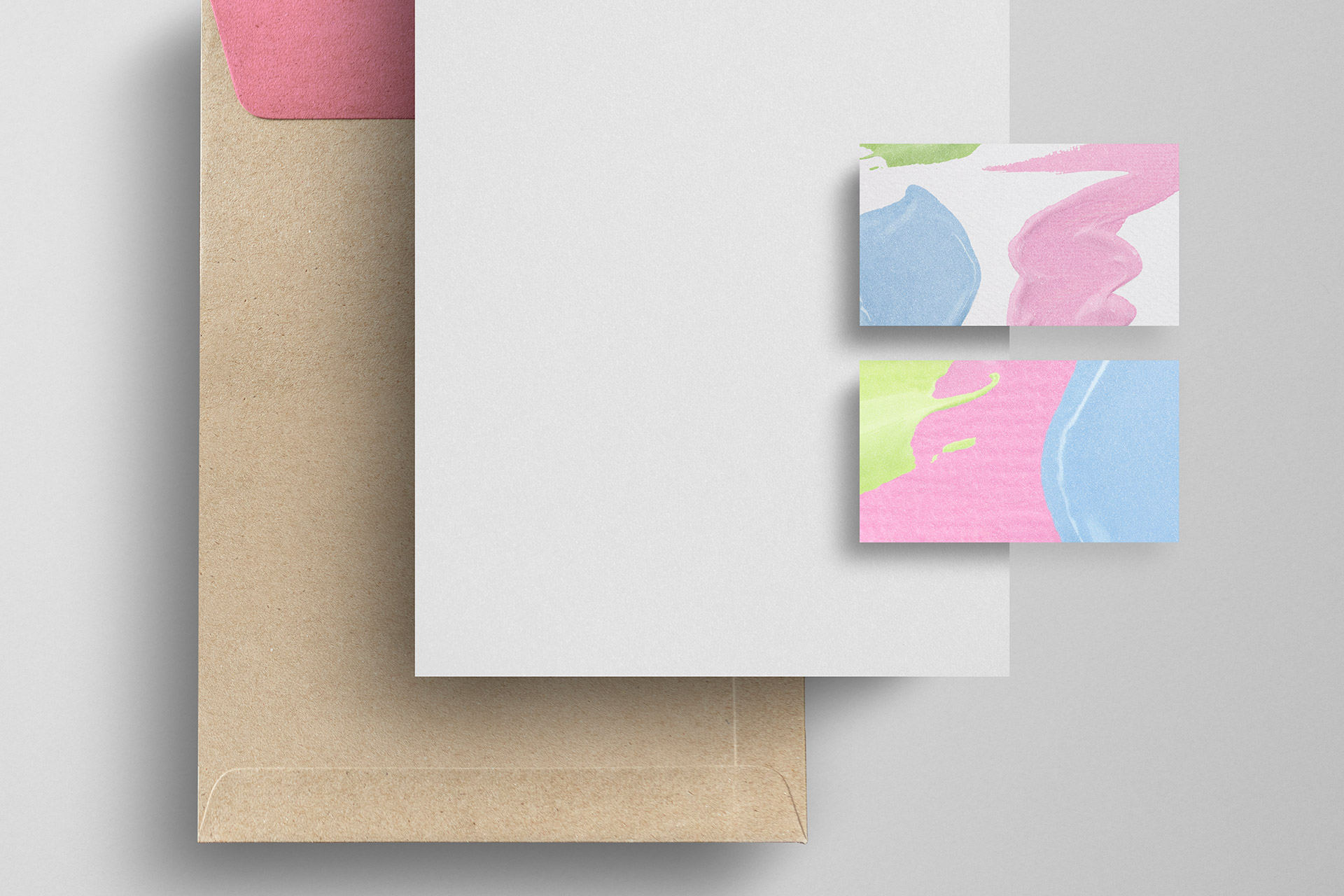 Branded stationery and kraft envelope design example, highlighting Envelope Printing in Calgary services